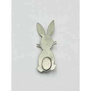 Vintage 1960's Signed Beaucraft Sterling Silver Modernist Rabbit Brooch Pin